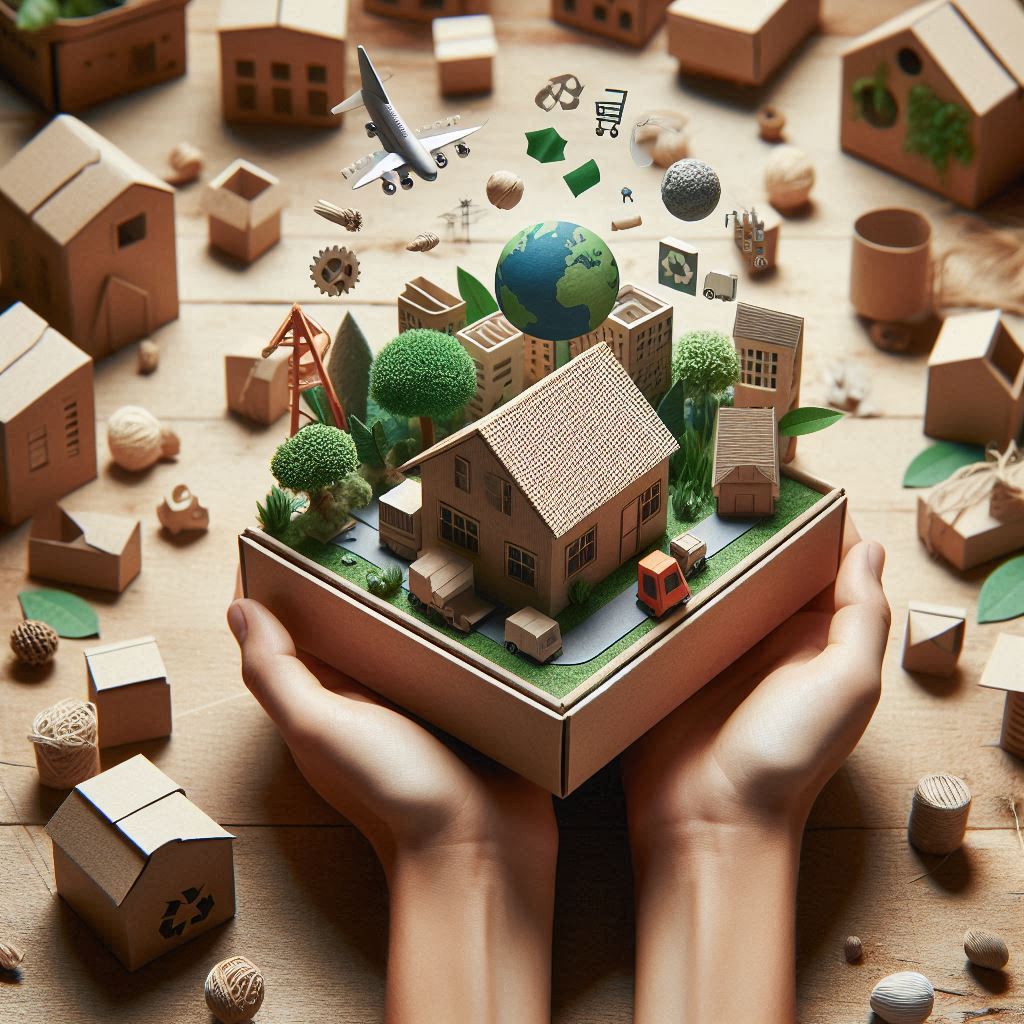 Corrugated boxes being recycled